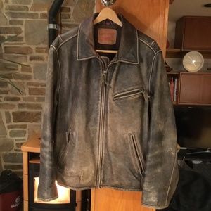 Levi Strauss & Company Leather Jacket Rugged Urban Mottled Black XL Men
